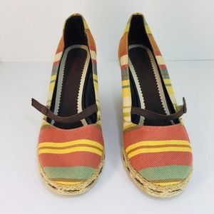 MULTICOLOR ESPADRILLES/WEDGE by Dexter Size 6 1/2”